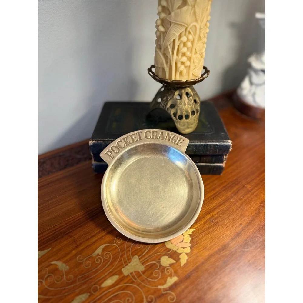 Vintage Brass Pocket Change Tray